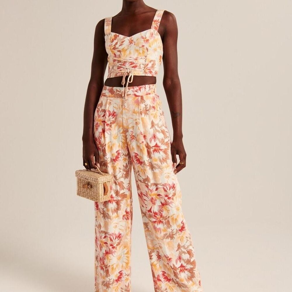 Abercrombie & Fitch Floral Linen Blend Set
